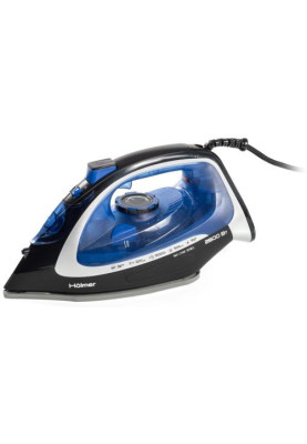 Праска Holmer HIC-2640, Blue/Black, 2600W, кераміка, паровий удар 140 г/хв, постійна подача пари 40 г/хв, вертикальне відпарювання, очищення від накипу