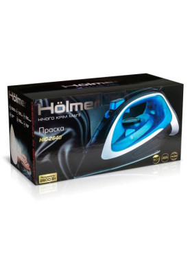 Праска Holmer HIC-2640, Blue/Black, 2600W, кераміка, паровий удар 140 г/хв, постійна подача пари 40 г/хв, вертикальне відпарювання, очищення від накипу