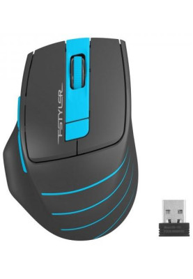 Миша A4Tech Fstyler FG30S, Gray/Blue, USB, бездротова, оптична, безшумна, 1000/1600/2000 dpi, 125 Hz, 6 кнопок, 1xAA