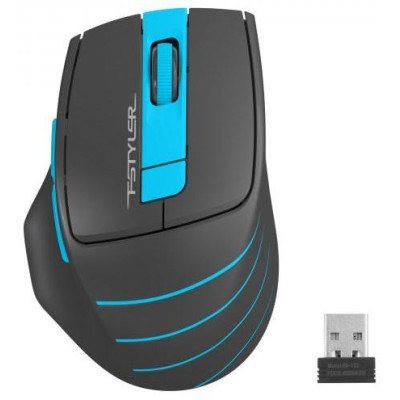 Миша A4Tech Fstyler FG30S, Gray/Blue, USB, бездротова, оптична, безшумна, 1000/1600/2000 dpi, 125 Hz, 6 кнопок, 1xAA