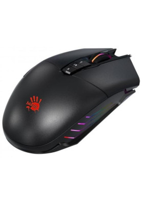 Миша Bloody P91s "Black", USB, до 8000 dpi, RGB, 8 кнопок, металеві ніжки X'Glide, 6 режимів стрільби для лівої кнопки, 1.8 м