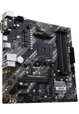 Мат.плата AM4 (B550) Asus PRIME B550M-K, B550, 4xDDR4, Int.Video(CPU), 4xSATA3, 1xM.2, 1xPCI-E 16x 4.0, 2xPCI-E 1x 3.0, ALC887, RTL8111H, 8xUSB3.2/4xUSB2.0, VGA/DVI-D/HDMI, MicroATX