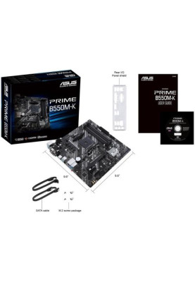Мат.плата AM4 (B550) Asus PRIME B550M-K, B550, 4xDDR4, Int.Video(CPU), 4xSATA3, 1xM.2, 1xPCI-E 16x 4.0, 2xPCI-E 1x 3.0, ALC887, RTL8111H, 8xUSB3.2/4xUSB2.0, VGA/DVI-D/HDMI, MicroATX
