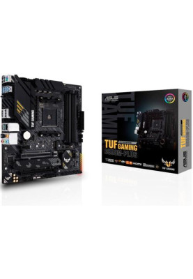 Мат.плата AM4 (B550) Asus TUF GAMING B550M-PLUS, B550, 4xDDR4, CrossFire, Int.Video(CPU), 4xSATA3, 2xM.2, 1xPCI-E 16x 4.0, 1xPCI-E 16x 3.0, 1xPCI-E 1x 3.0, ALC S1200A, RTL8125B, 8xUSB3.2/6xUSB2.0, HDMI/DP, MicroATX