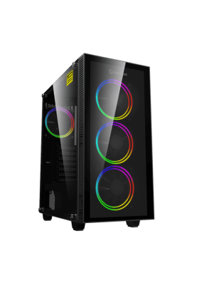 Корпус GameMax Draco XD, Black, без БЖ, Mid Tower, для ATX / Micro ATX / Mini ITX, 1xUSB 2.0, 1xUSB 3.0, 4x120 мм ARGB Fan, бічна панель із загартованого скла