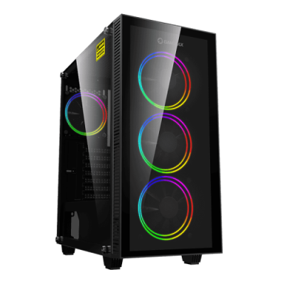Корпус GameMax Draco XD, Black, без БЖ, Mid Tower, для ATX / Micro ATX / Mini ITX, 1xUSB 2.0, 1xUSB 3.0, 4x120 мм ARGB Fan, бічна панель із загартованого скла