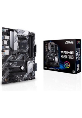 Мат.плата AM4 (B550) Asus PRIME B550-PLUS, B550, 4xDDR4, CrossFireX, Int.Video(CPU), 6xSATA3, 2xM.2, 1xPCI-E 16x 4.0, 1xPCI-E 16x 3.0, 3xPCI-E 1x 3.0, ALC887, RTL8111H, 8xUSB3.2/6xUSB2.0, HDMI/DP, ATX