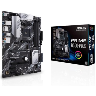 Мат.плата AM4 (B550) Asus PRIME B550-PLUS, B550, 4xDDR4, CrossFireX, Int.Video(CPU), 6xSATA3, 2xM.2, 1xPCI-E 16x 4.0, 1xPCI-E 16x 3.0, 3xPCI-E 1x 3.0, ALC887, RTL8111H, 8xUSB3.2/6xUSB2.0, HDMI/DP, ATX