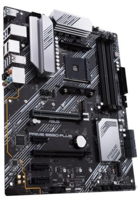 Мат.плата AM4 (B550) Asus PRIME B550-PLUS, B550, 4xDDR4, CrossFireX, Int.Video(CPU), 6xSATA3, 2xM.2, 1xPCI-E 16x 4.0, 1xPCI-E 16x 3.0, 3xPCI-E 1x 3.0, ALC887, RTL8111H, 8xUSB3.2/6xUSB2.0, HDMI/DP, ATX