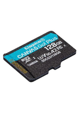 Карта пам'яті microSDXC, 128Gb, Kingston Canvas Go! Plus, Class 10 UHS-I U3 V30 A2, без адаптера, до 170/90 МБ/с (SDCG3/128GBSP)