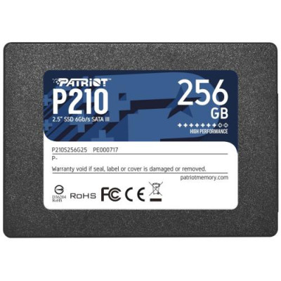 Твердотільний накопичувач SSD 256Gb, Patriot P210, SATA3, 2.5", 3D TLC, 500/400 МБ/с (P210S256G25)