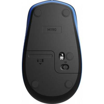 Миша Logitech M190, Blue/Black, USB, бездротова, оптична, 1000 dpi, 3 кнопки, 1xAA (910-005907)