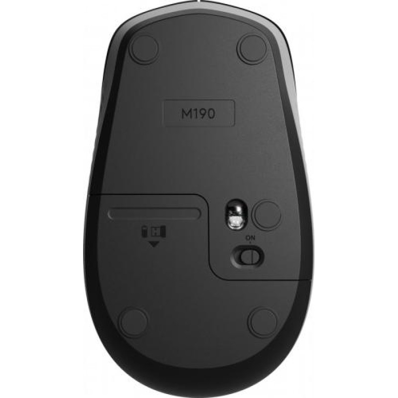Миша Logitech M190, Grey/Black, USB, бездротова, оптична, 1000 dpi, 3 кнопки, 1xAA (910-005906)