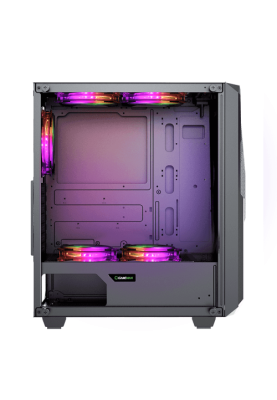 Корпус GameMax Revolt Black, без БЖ, Mid Tower, ATX / Micro ATX / Mini ITX, 1хUSB 3.1, 1хUSB 2.0, 4x120 мм LED, 421x210x460 мм, 0.5 мм, 5.5 кг
