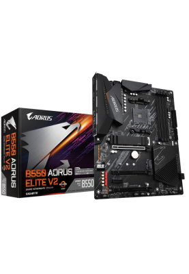 Мат.плата AM4 (B550) Gigabyte B550 AORUS ELITE V2, B550, 4xDDR4, CrossFireX, Int.Video(CPU), 4xSATA3, 2xM.2, 1xPCI-E 16x 4.0, 2xPCI-E 16x 3.0, 1xPCI-E 1x 3.0, ALC1200, 2.5GbE, 8xUSB3.2/6xUSB2.0, HDMI/DP, ATX