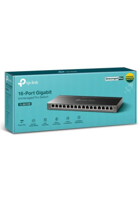 Комутатор TP-LINK TL-SG116E, 16x100/1000 Mb/s, некерований
