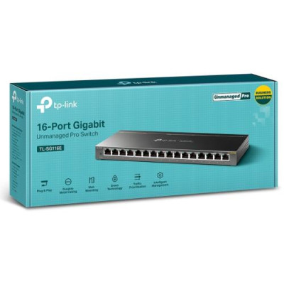 Комутатор TP-LINK TL-SG116E, 16x100/1000 Mb/s, некерований
