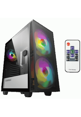 Корпус GameMax Aero Black, без БЖ, Mid Tower, ATX / Micro ATX / Mini ITX, 1хUSB 3.0, 1хUSB 2.0, 1x120 мм ARGB Fan, 2x200 мм ARGB Fan, 360x210x440 мм, 0.5 мм, 5.5 кг