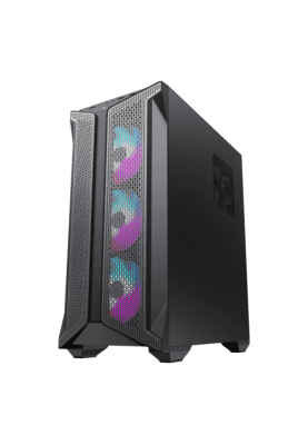 Корпус GameMax Brufen C1 Black, Midi Tower, без БЖ, для ATX / Micro ATX / Mini ITX, USB 2.0, 2xUSB 3.0, 4x120 мм ARGB Fan, 1xCOC Turbo Fan, бічна панель із загартованого скла