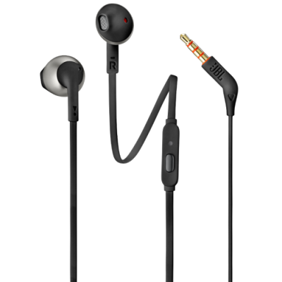 Навушники JBL Tune 205, Black, 3.5 мм, мікрофон, однокнопковий пульт управління, технологія "Pure Bass" (JBLT205BLK)