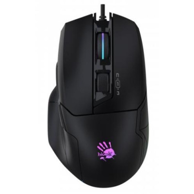 Миша Bloody W70 Max, Stone Black, USB, оптична (сенсор MAX BC3332-A), 100-10000 dpi, RGB підсвічування (5 профілів), 11 кнопок, ніжки X'Glide, 1.8 м