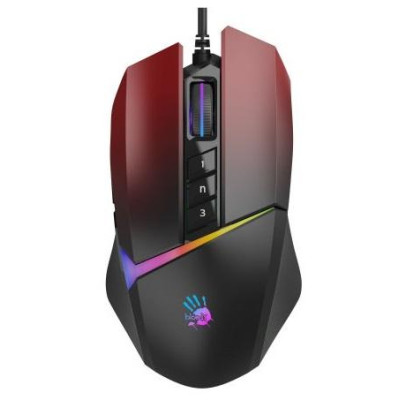 Миша Bloody W60 Max, Gradient Red, USB, оптична (сенсор MAX BC3332-A), 100-10000 dpi, RGB підсвічування (5 профілів), 10 кнопок, ніжки X'Glide, 1.8 м