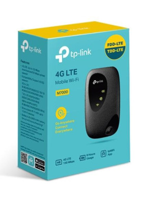Мобільний роутер 4G LTE TP-LINK M7000 Wi-Fi / 4G LTE supported up to 150Mbps / 50Mbps, 2000mAh battery, OLED display 1.4", Одночасна підтримка до 15 пристроїв, що підключаються, Частота роботи: Wi-Fi 2.4 ГГц