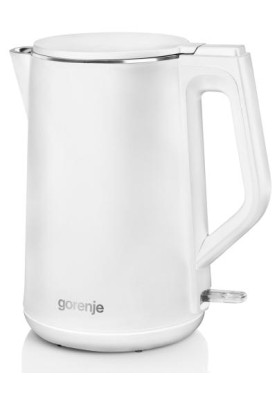 Електрочайник Gorenje K15DWW, White, 2200W, 1.5 л, індикатор рівня води, дисковий, метал