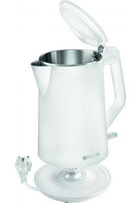 Електрочайник Gorenje K15DWW, White, 2200W, 1.5 л, індикатор рівня води, дисковий, метал