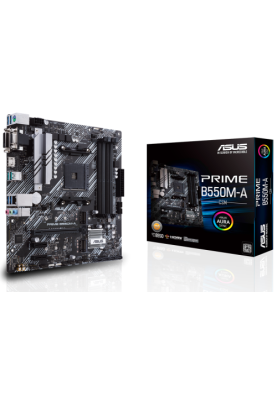 Мат.плата AM4 (B550) Asus PRIME B550M-A/CSM, B550, 4xDDR4, Int.Video(CPU), 4xSATA3, 2xM.2, 1xPCI-E 16x 4.0, 2xPCI-E 1x 3.0, ALC887, RTL8111H, 8xUSB3.2/4xUSB2.0, VGA/DVI-D/HDMI, MicroATX