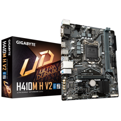 Мат.плата 1200 (H470) Gigabyte H410M H V2, H470, 2xDDR4, Int.Video(CPU), 4xSATA3, 1xM.2, 1xPCI-E 16x 3.0, 2xPCI-E 1x 3.0, 4xUSB3.2/6xUSB2.0, VGA/HDMI, MicroATX