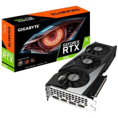 Відеокарта GeForce RTX 3060, Gigabyte, GAMING OC, 12Gb GDDR6, 192-bit, 2xHDMI/2xDP, 1837/15000 MHz, 8-pin (GV-N3060GAMING OC-12GD)