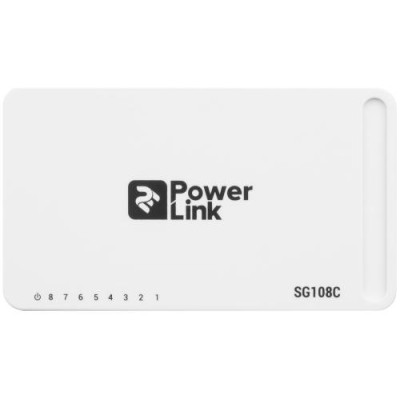 Комутатор 2E PowerLink SG108C, White, некерований, 8x10/100/1000BaseT Комутатор 2E PowerLink SG108C, White, некерований, 8x10/100/1000BaseT