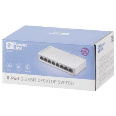 Комутатор 2E PowerLink SG108C, White, некерований, 8x10/100/1000BaseT Комутатор 2E PowerLink SG108C, White, некерований, 8x10/100/1000BaseT