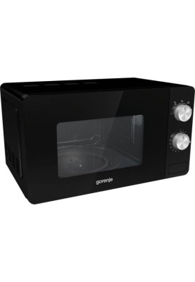 Мікрохвильова піч Gorenje MO20E1B, Black, 800W, 20 л, 5 рівнів потужності, керування механічне, 3 програм приготування