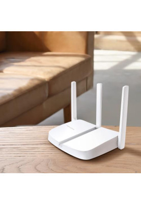 Роутер Mercusys MW306R Wi-Fi 802.11n, 300Mb, 3 LAN 10/100Mb, режим точки доступу, швидке налаштування безпеки