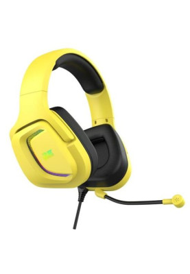 Навушники 2E HG340 GAMING, Yellow, 2x3.5 мм + USB для подсветки, мікрофон, динаміки 50 мм, RGB підсвічування, 16 Ом, 2 м (2E-HG340YW)
