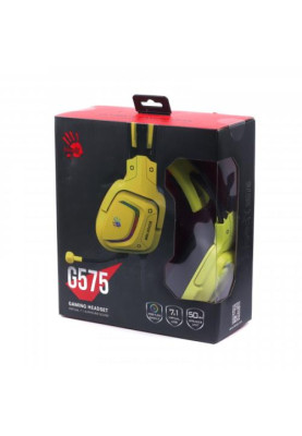 Навушники Bloody G575 Bloody Punk Yellow USB, Hi Fi, підтримка звуку 7.1, RGB підсвічування, накладні, кабель 2 м