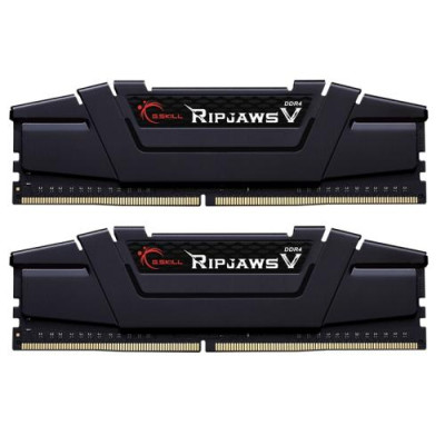 Пам'ять 32Gb x 2 (64Gb Kit) DDR4, 3600 MHz, G.Skill Ripjaws V, Black, 18-22-22-42, 1.35V, з радіатором (F4-3600C18D-64GVK)
