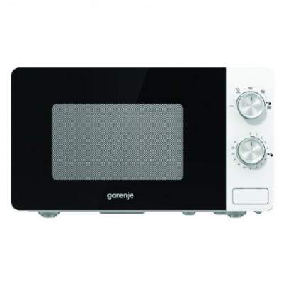 Мікрохвильова піч Gorenje MO17E1W, White, 700W, 17 л, звичайна (соло), 5 рівнів потужності, керування механічне