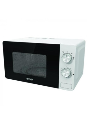 Мікрохвильова піч Gorenje MO17E1W, White, 700W, 17 л, звичайна (соло), 5 рівнів потужності, керування механічне