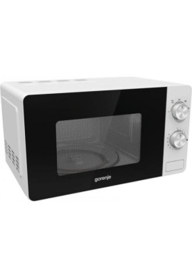 Мікрохвильова піч Gorenje MO17E1W, White, 700W, 17 л, звичайна (соло), 5 рівнів потужності, керування механічне