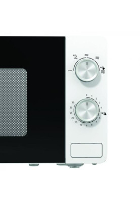 Мікрохвильова піч Gorenje MO17E1W, White, 700W, 17 л, звичайна (соло), 5 рівнів потужності, керування механічне