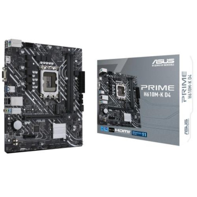 Мат.плата LGA1700, Asus PRIME H610M-K D4, H610, 2xDDR4, Int.Video(CPU), 4xSATA3, 1xM.2, 1xPCI-E 16x 4.0, 1xPCI-E 1x 3.0, ALC997 VGA/HDMI, MicroATX