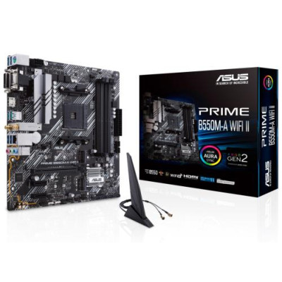 Мат.плата AM4 (B550) Asus PRIME B550 WIFI II, B550, 4xDDR4, Int.Video(CPU), 4xSATA3, 2xM.2, 1xPCI-E 16x 4.0, 2xPCI-E 1x 3.0, ALC 5.2, 7xUSB3.2/2xUSB2.0, VGA/DVI-D/HDMI, MicroATX