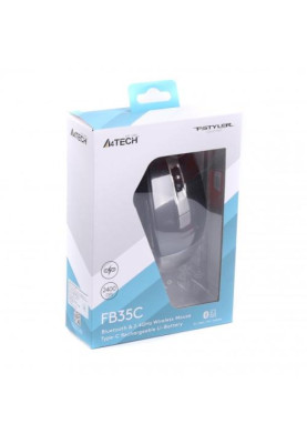 Миша A4Tech Fstyler FB35C, Smoky Grey, USB, бездротова, оптична, BT+RF (Combo), 1200/1600/2000/2400 dpi, 125 Hz, 6 кнопок, вбудований Li аккум