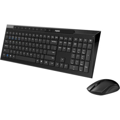 Комплект бездротовий Rapoo 8210M, Black, Optical, Bluetooth+Wireless, клавіатура+миша