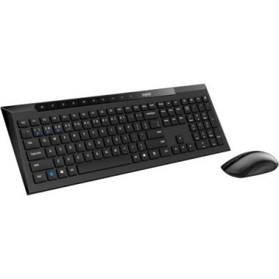 Комплект бездротовий Rapoo 8210M, Black, Optical, Bluetooth+Wireless, клавіатура+миша
