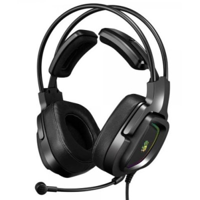 Навушники A4Tech G575P "Bloody", Black, Mini jack + USB, мікрофон, динаміки 50 мм, об'ємний звук, RGB-підсвічування, наголов'я із системою підтримки "Параче крило", 16 Ом, 105 дБ, 2 м
