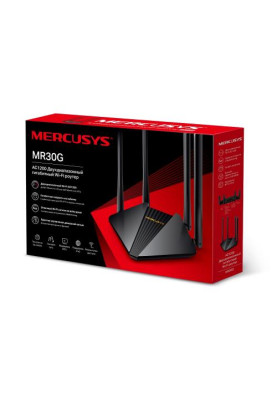 Роутер Mercusys MR30G Wi-Fi 802.11ас, 1167Mb, 2 LAN 10/100/1000Mb, режим точки доступу, швидке налаштування безпеки